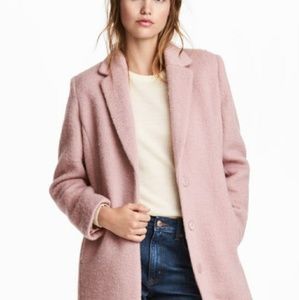 Long pink wool pea coat